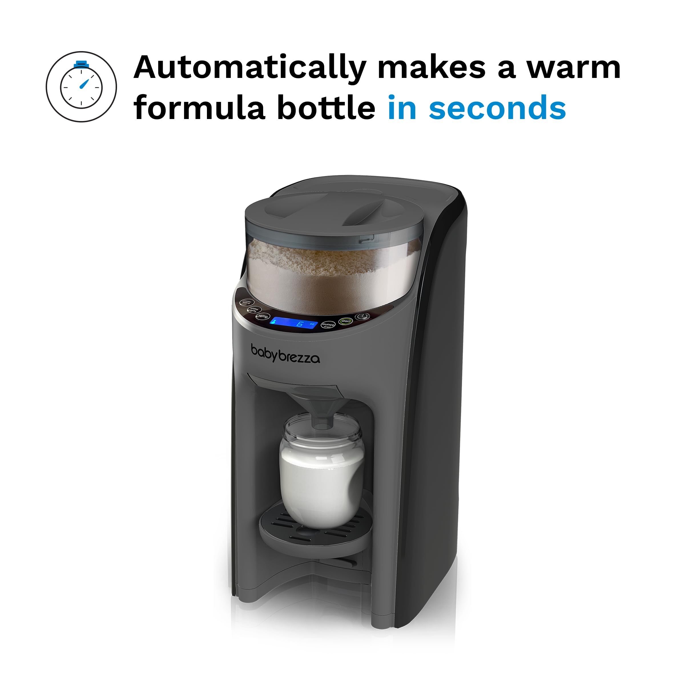 Baby Brezza reservorio de polvo transparente, conserva fórmula fresca y segura