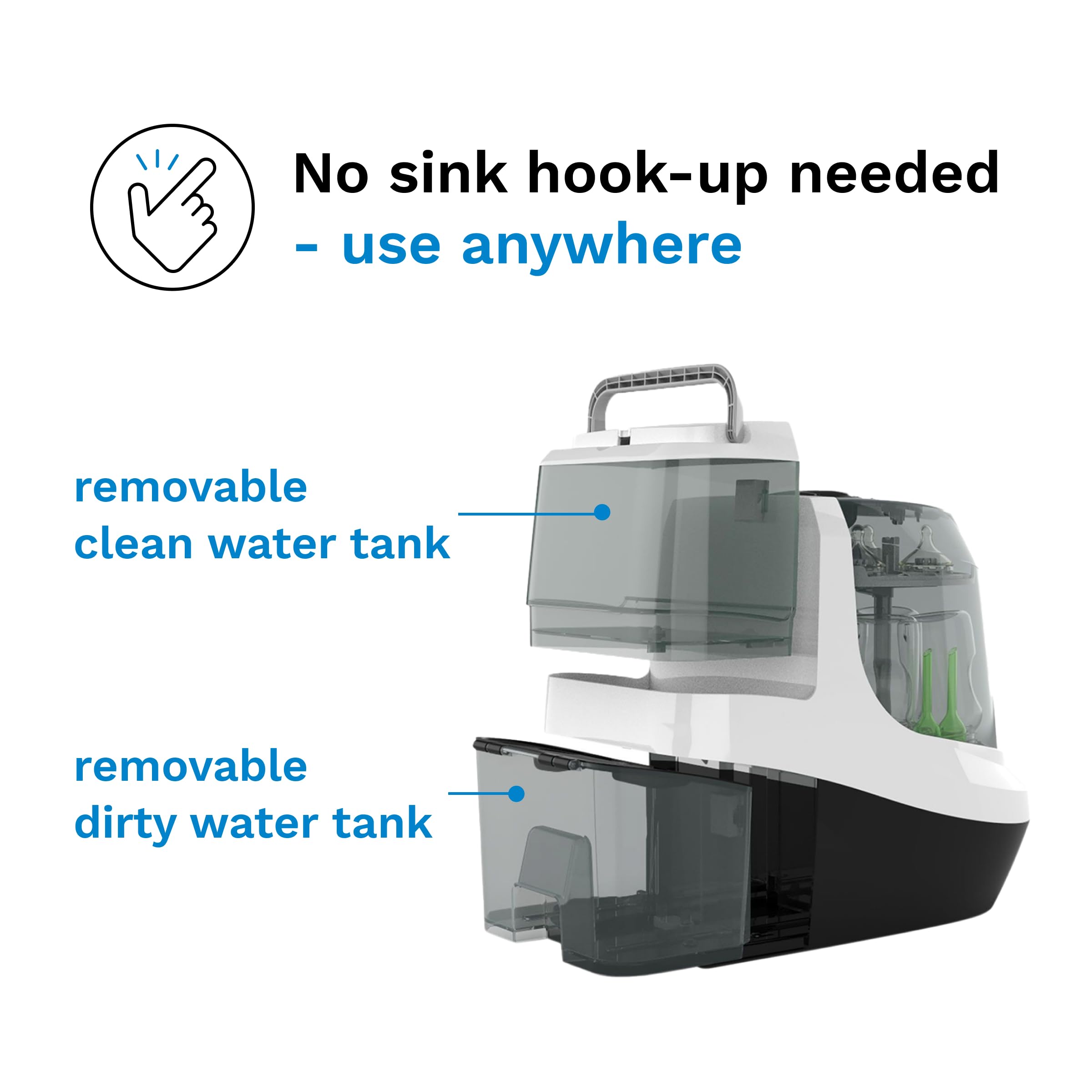 Baby Brezza tanque de agua removible para uso sin conexión a fregadero