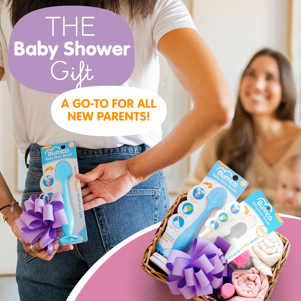 Baby Bum Brush uso durante cambio de pañal, aplicación controlada y sin manos sucias