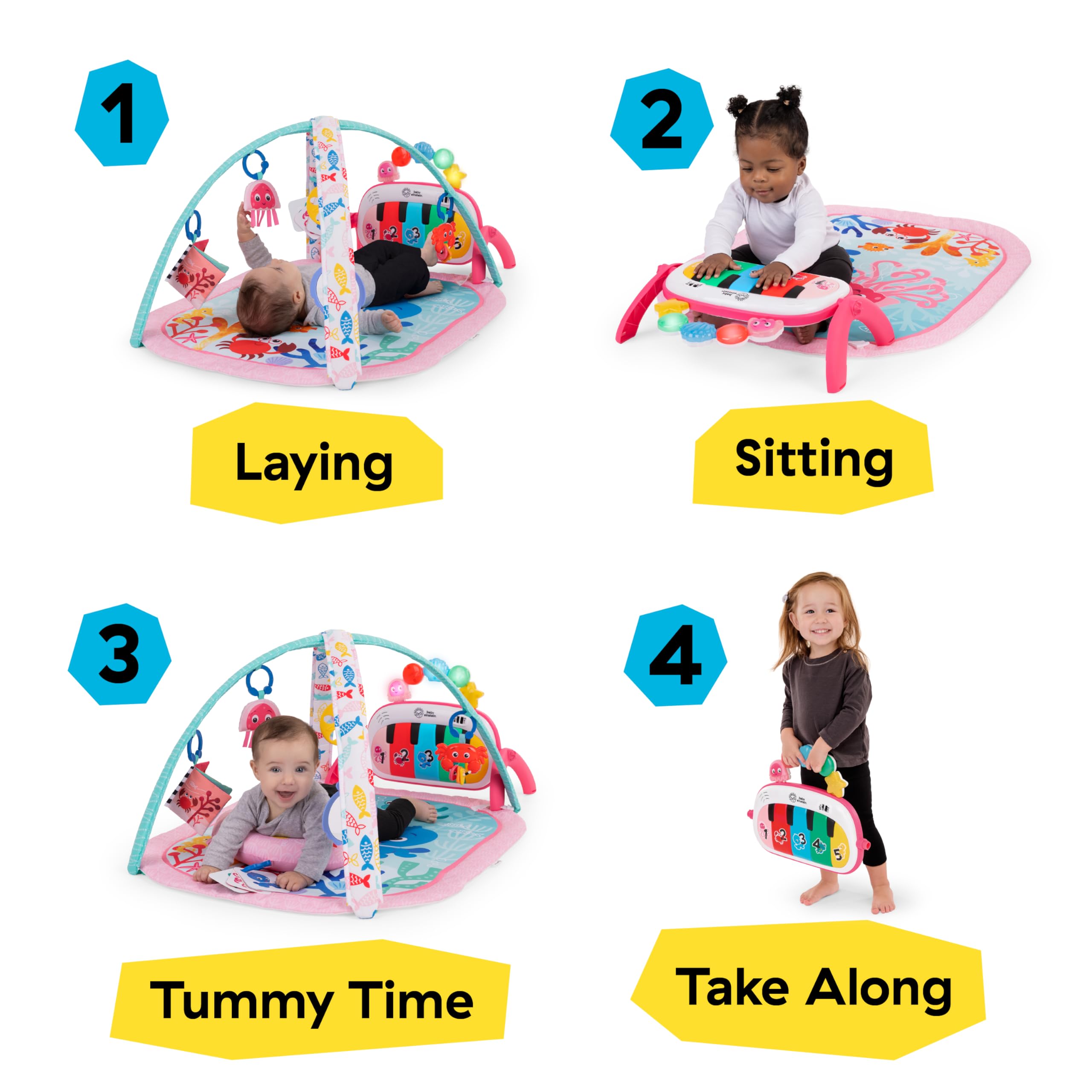 Baby Einstein juguetes colgantes con concha y espejo, promueven alcance y autorreconocimiento