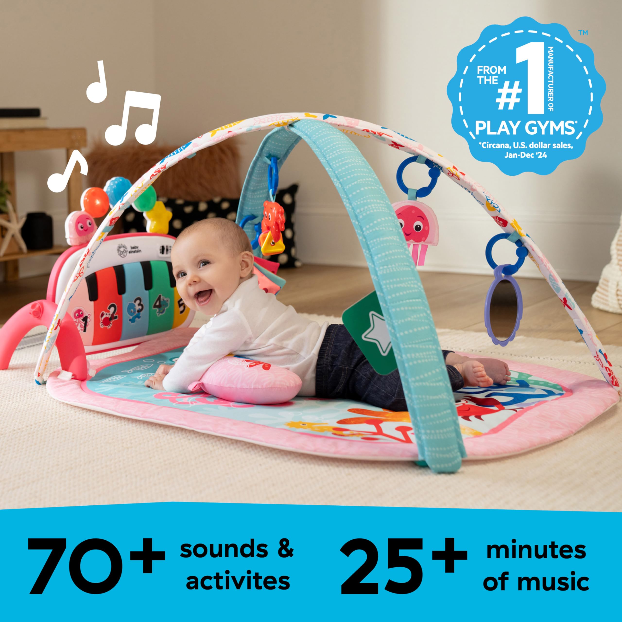 Baby Einstein piano separado dentro de bolsa para llevar, ideal para entretenimiento fuera