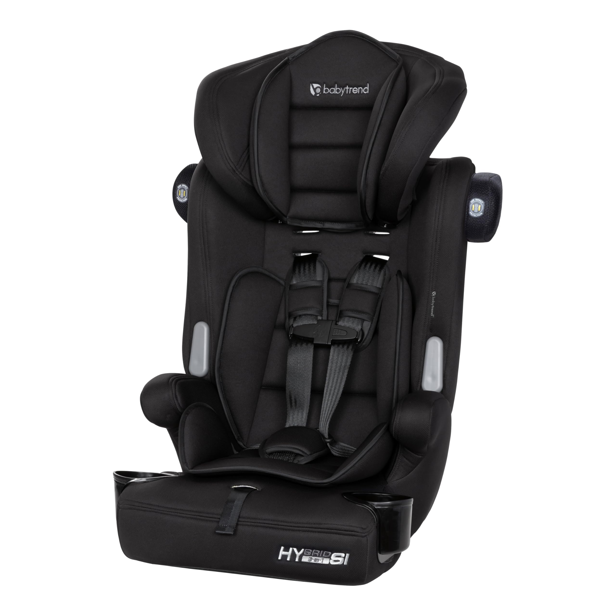Baby Trend vista frontal del asiento Hoboken Black con acolchado cómodo