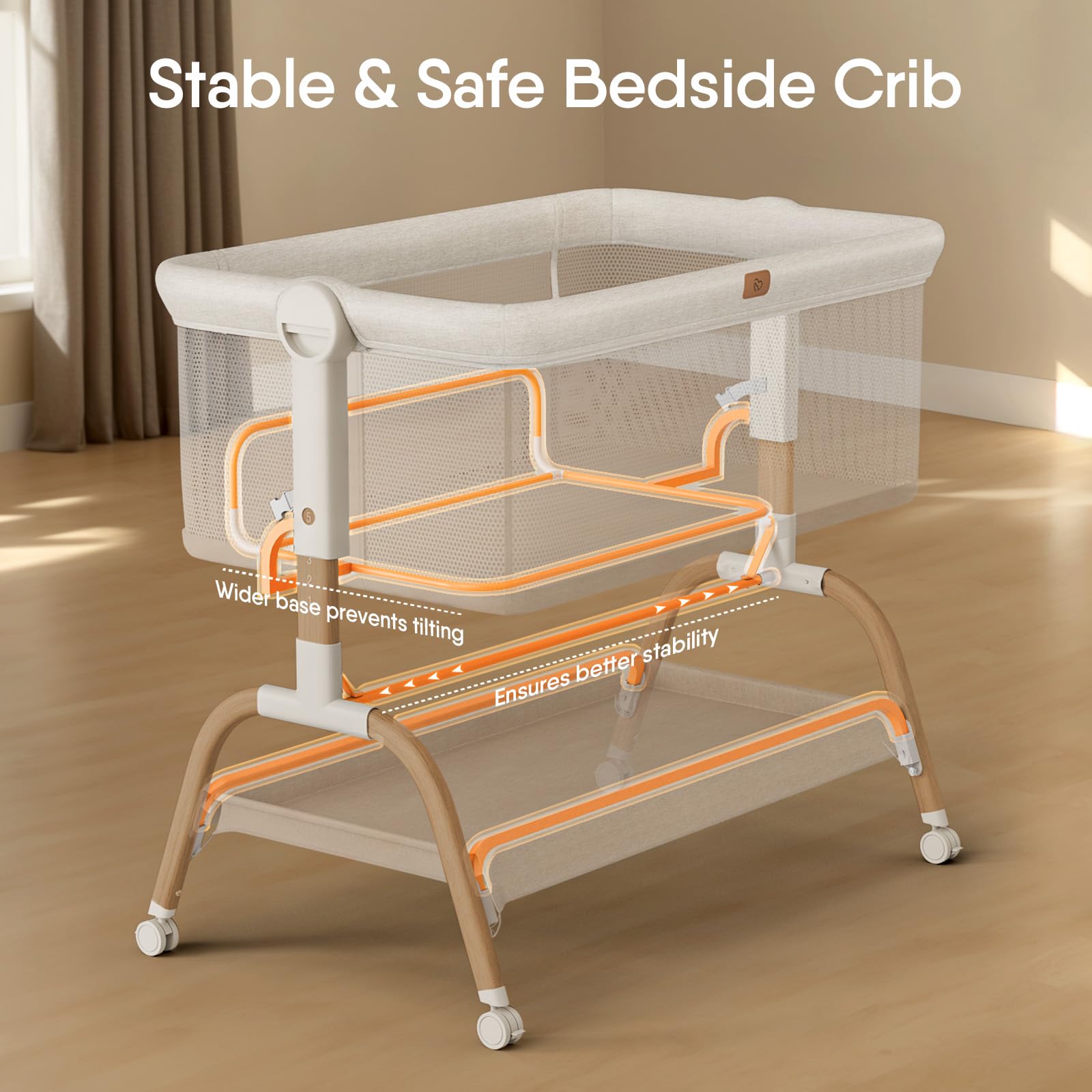 BabyBond espacio de almacenaje bajo el moisés para pañales y accesorios ordenados