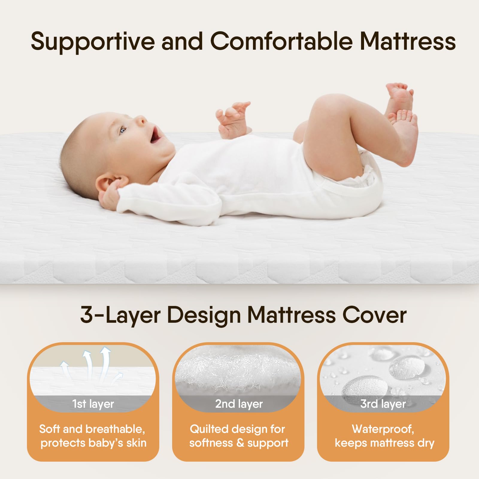 BabyBond moisés usado en modo bedside pegado a cama para acceso nocturno fácil