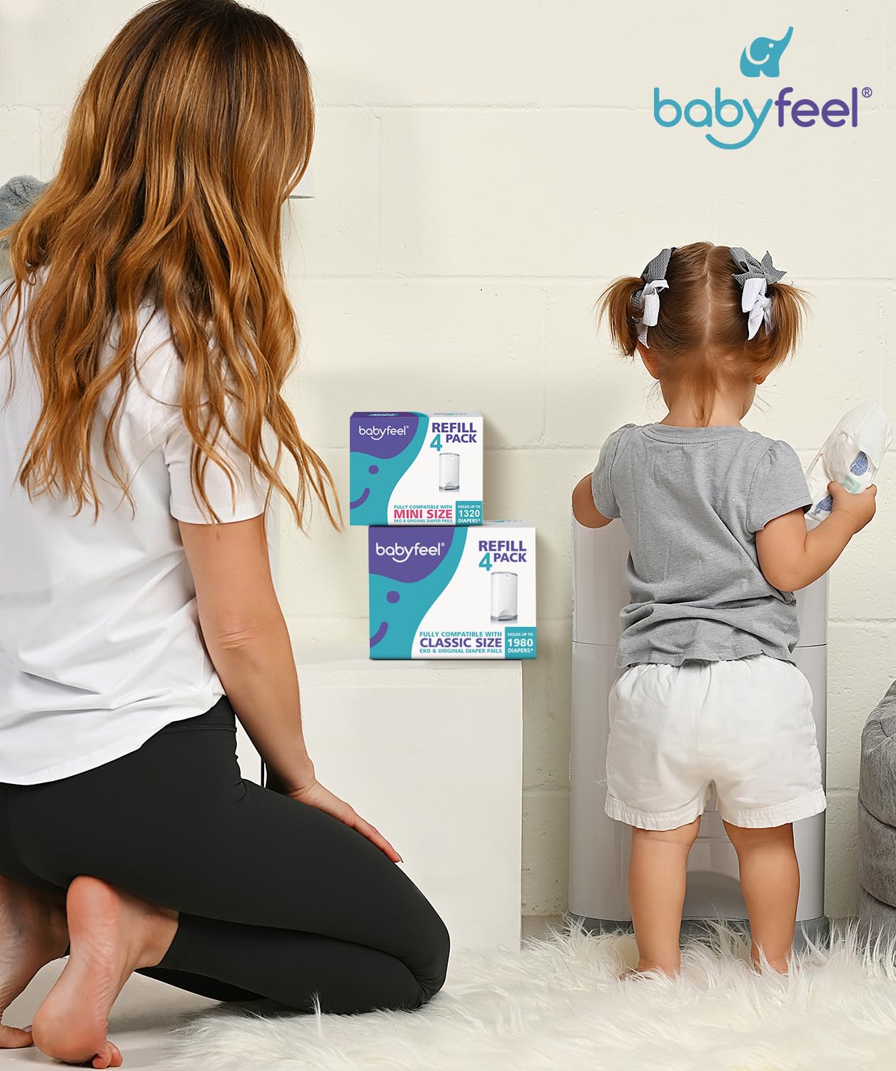 Babyfeel ambiente de habitación de bebé con pañalera cerrada y olor fresco