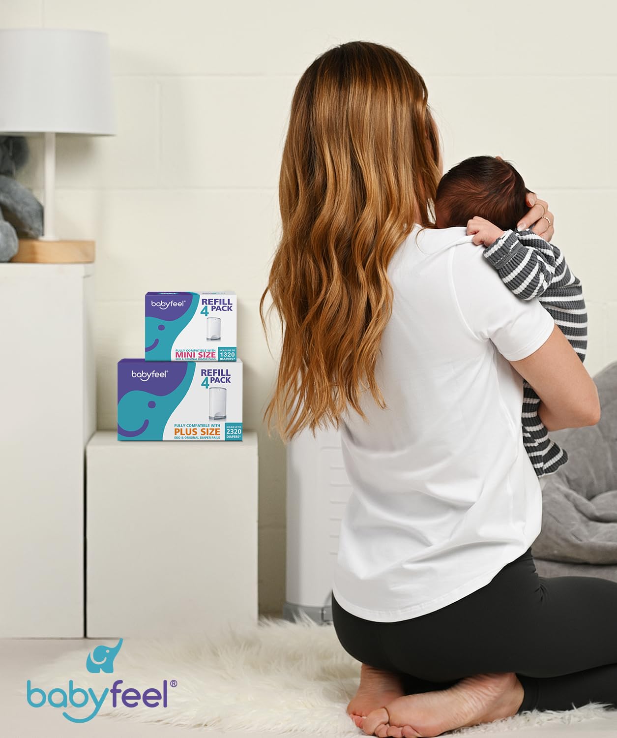 Babyfeel comparación de tamaño con pañal para estimar capacidad