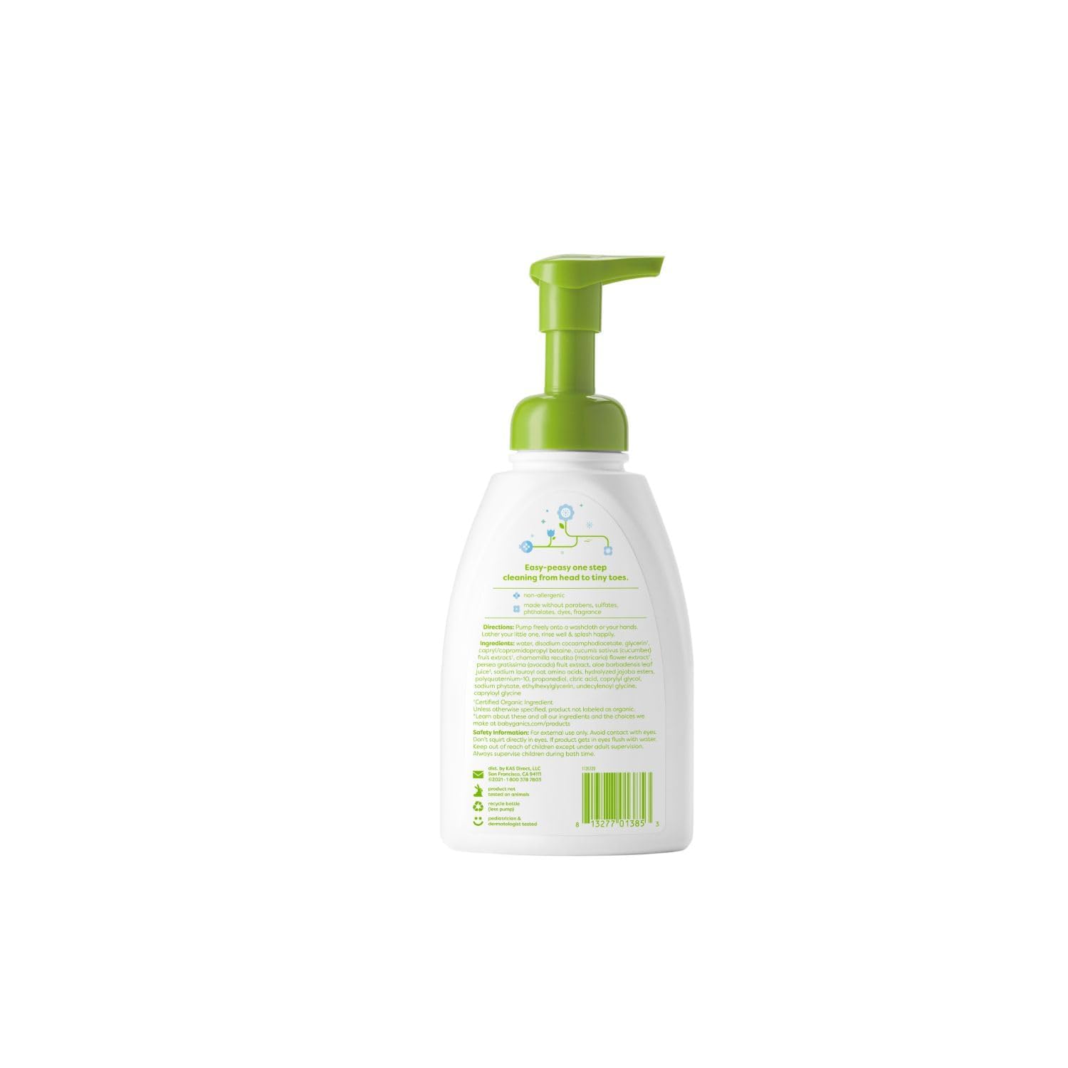 BabyGanics textura de espuma espesa, limpieza suave y eficiente