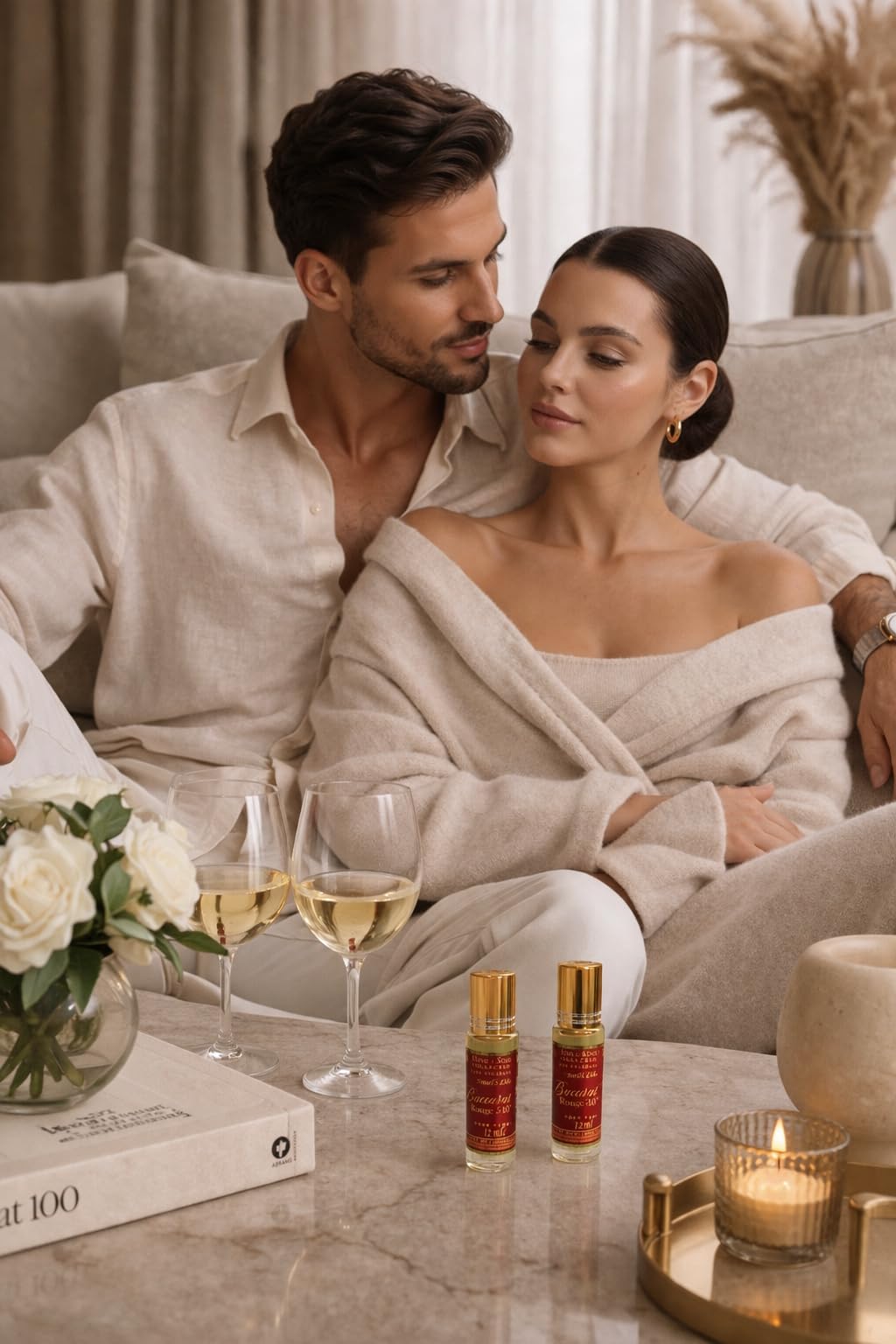 Generic Baccarat Rouge etiqueta y tapón en detalle para ver calidad