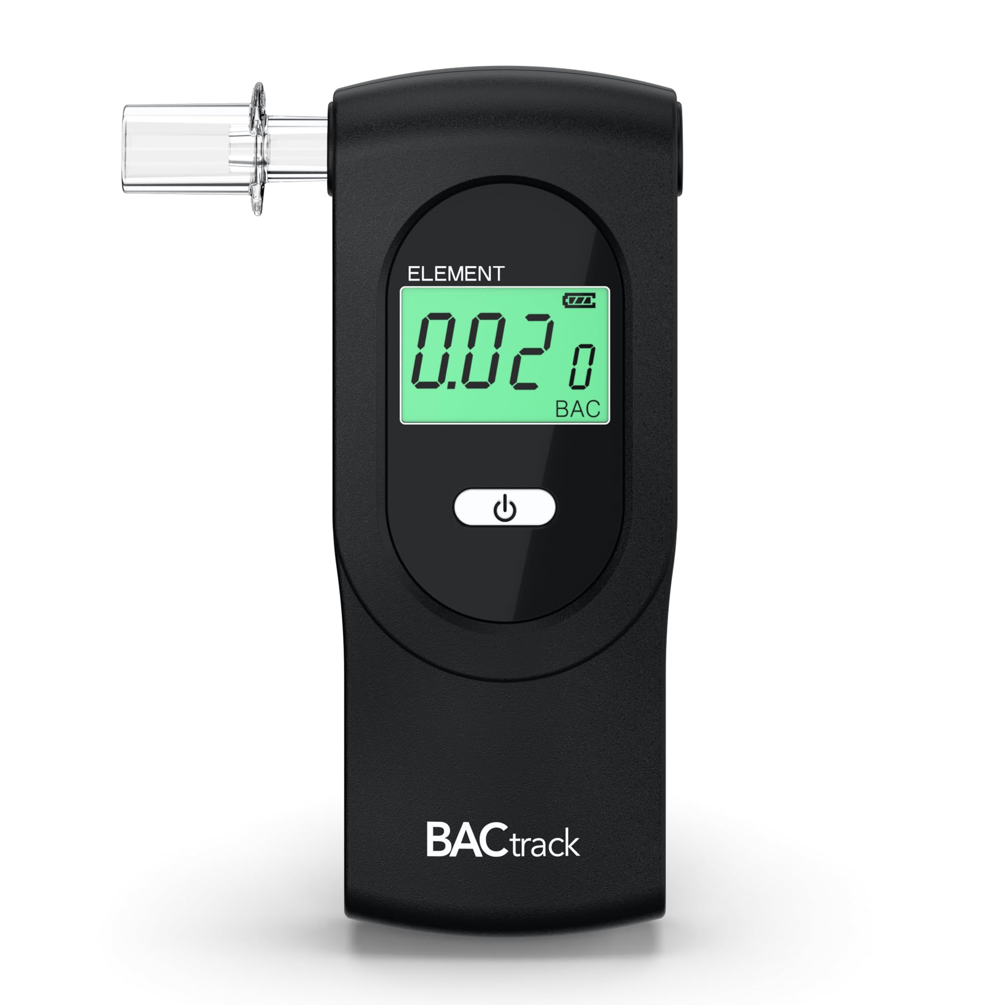 BACtrack Element frontal mostrando pantalla y diseño portátil, seguridad inmediata