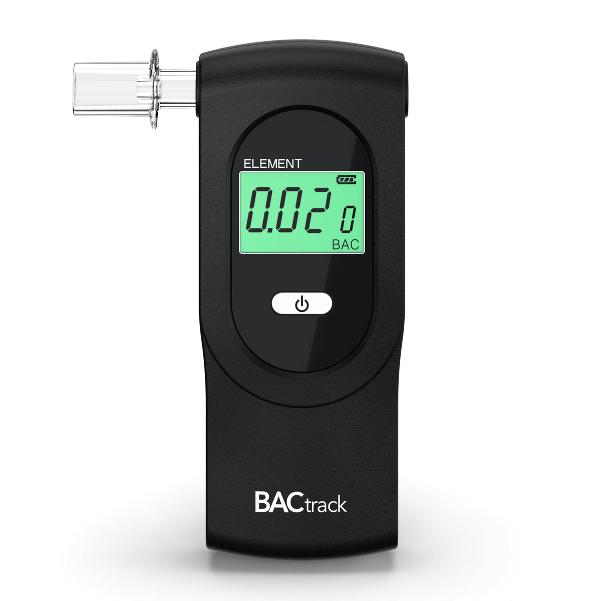 BACtrack Element frontal mostrando pantalla y diseño portátil, seguridad inmediata