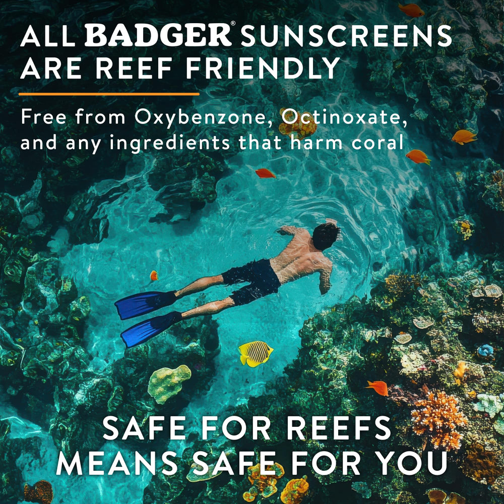 Badger etiqueta con sellos NSF y reef-safe para confianza del comprador