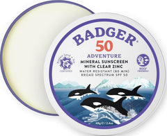 Badger lata frontal mostrando diseño y protección mineral SPF 50