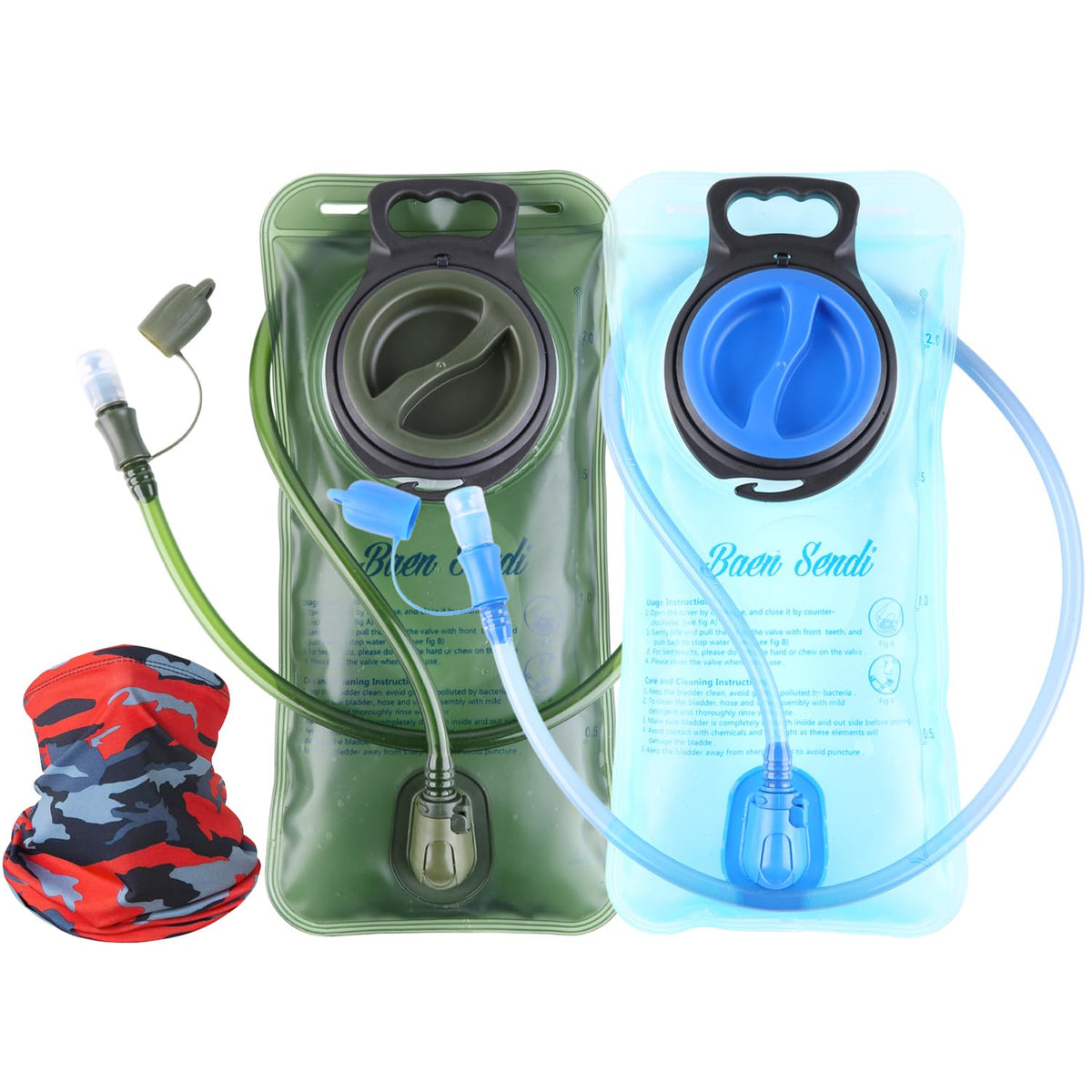 Baen Sendi vista frontal del pack azul y verde para hidratación rápida