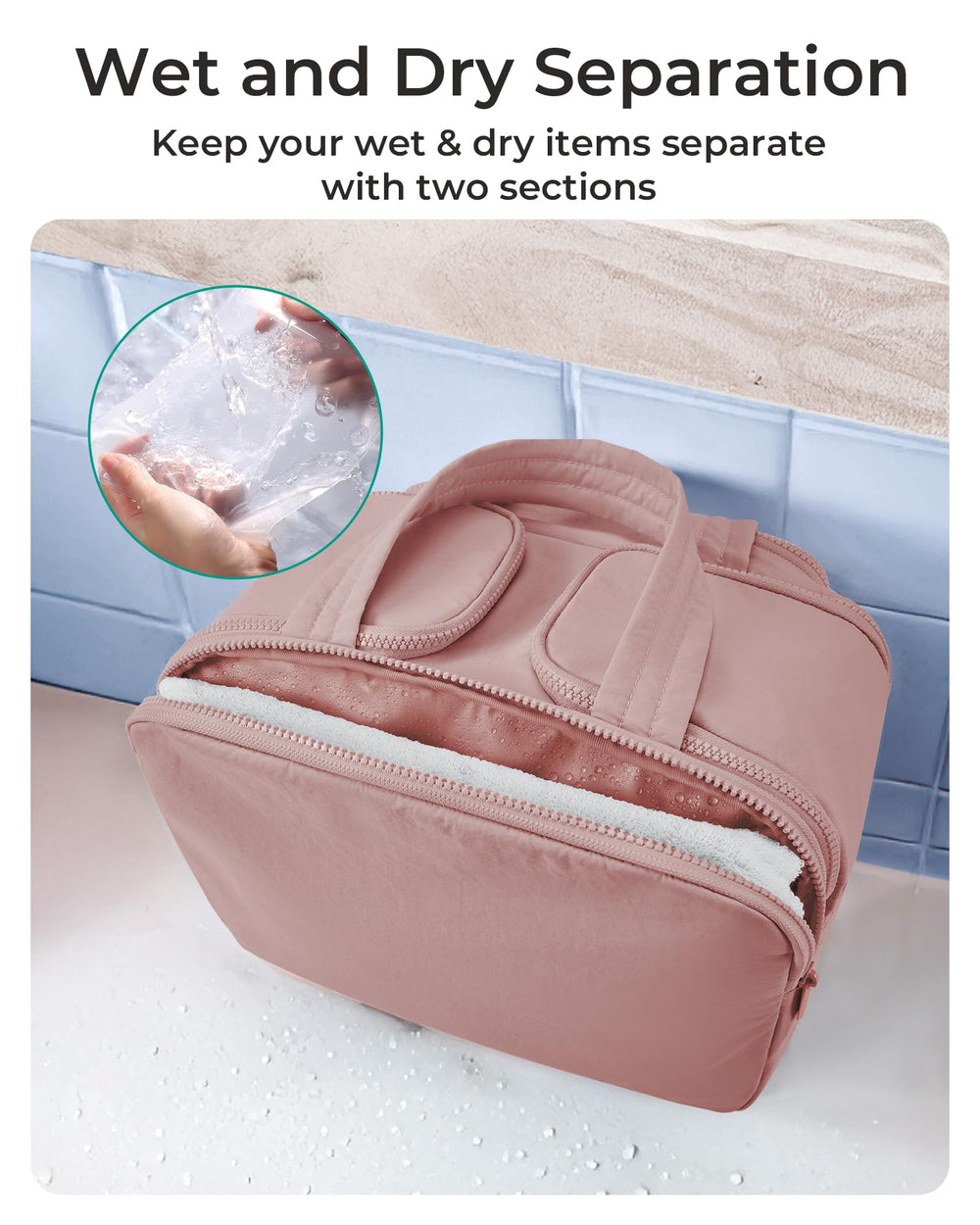 BAGSMART compartimento central con botellas en vertical para evitar derrames