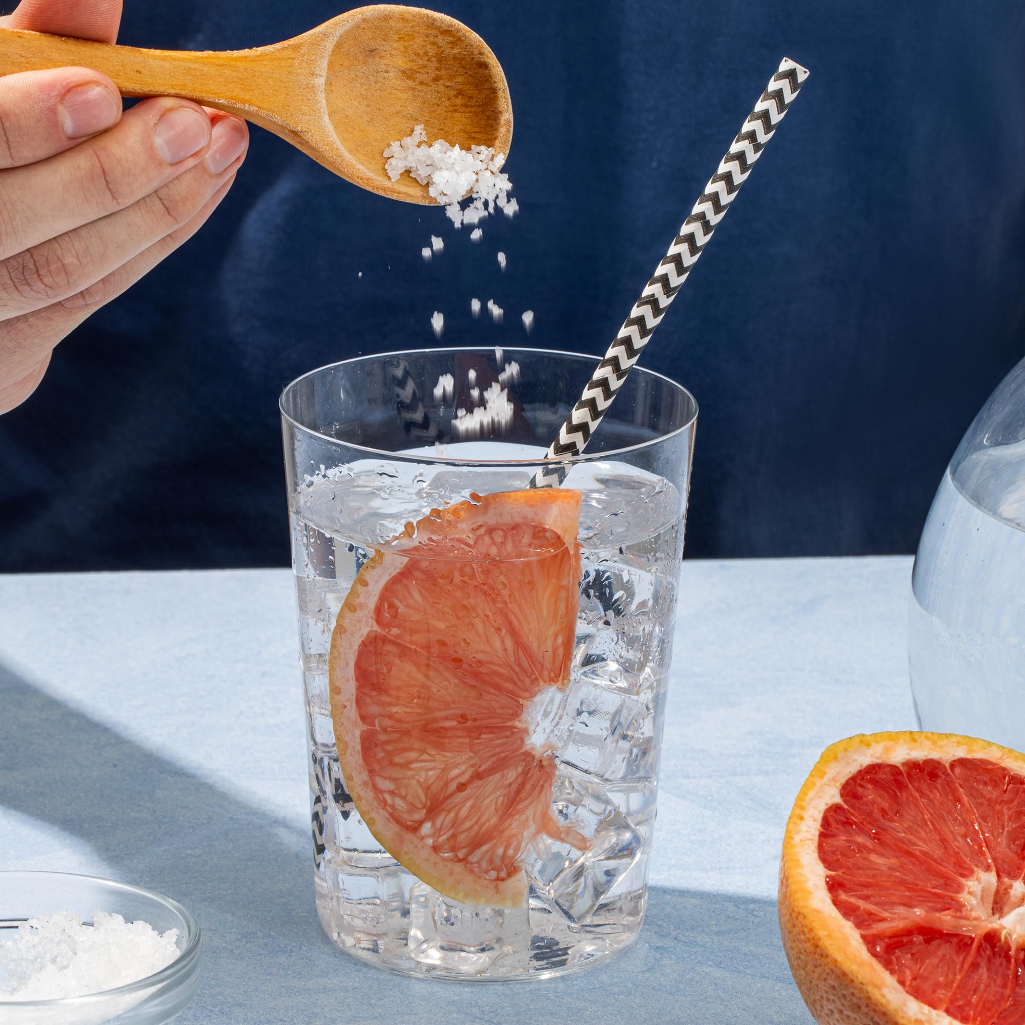 Baha Sea Salt bolsa resellable abierta, conservación y frescura prolongada