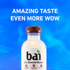 Bai bottle cap and neck detail showing recycled-plastic benefit