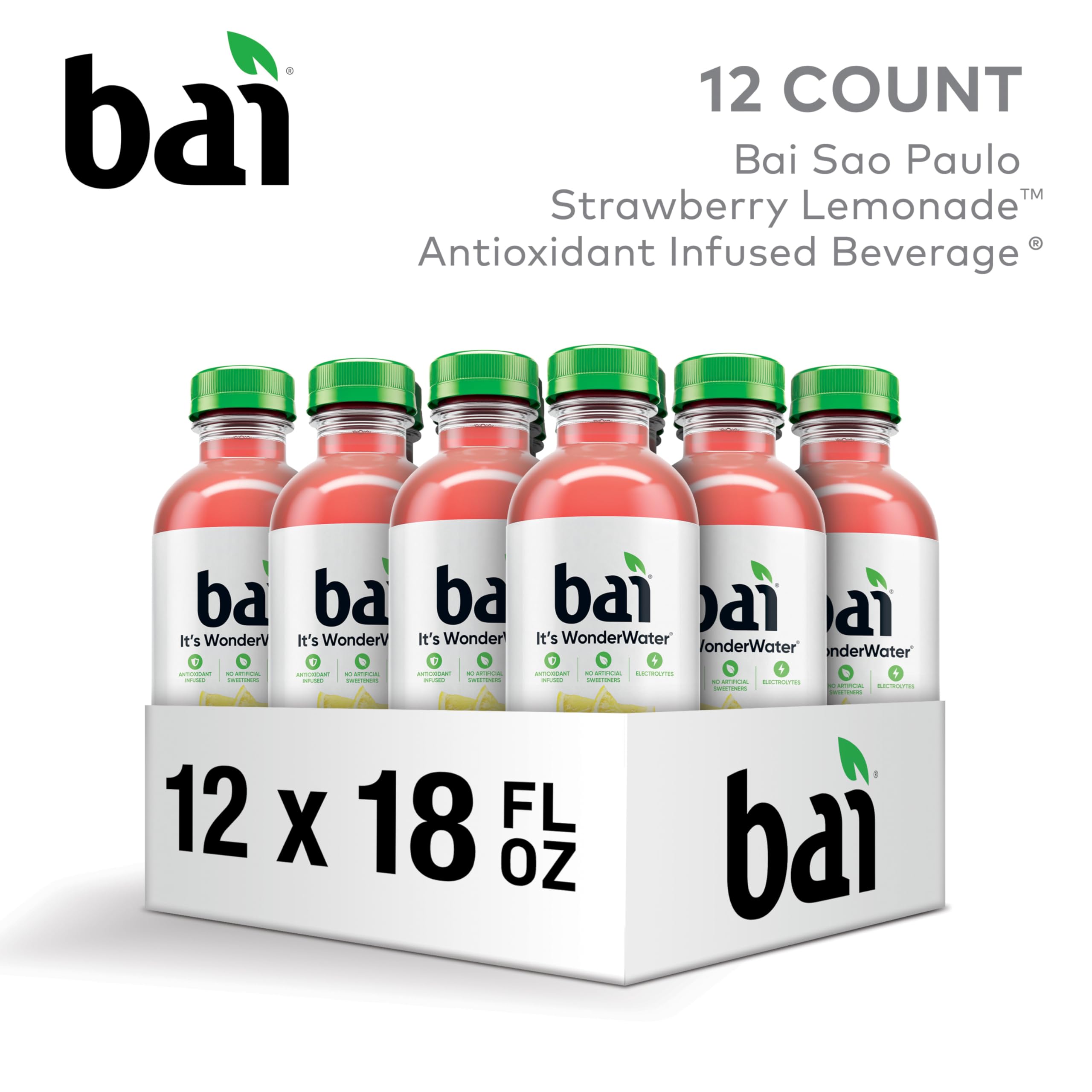 Bai close-up label detail highlighting antioxidants and vitamin C benefit