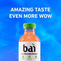 Bai bottle held in hand showing 18 oz size and portability benefit