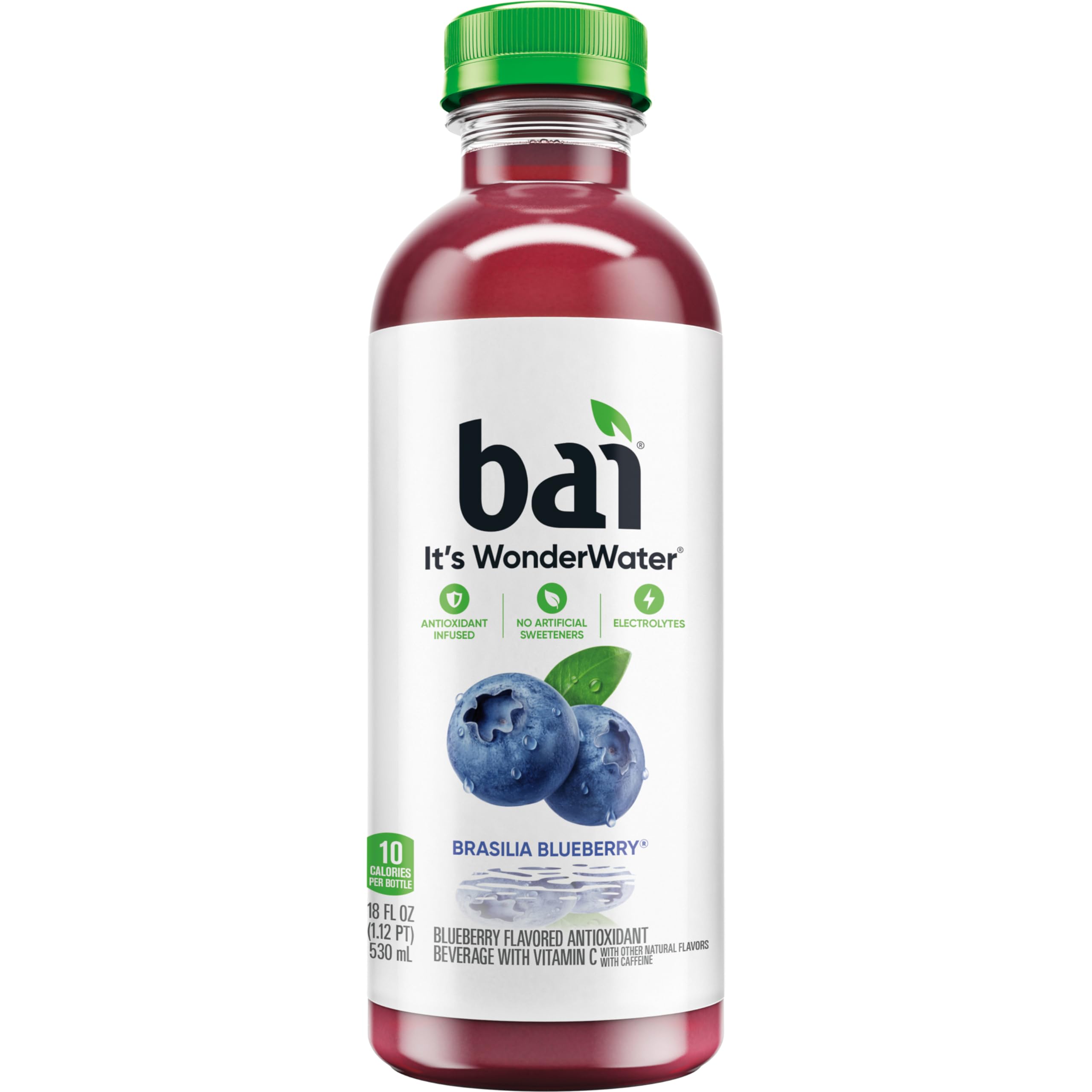 Caja de 12 botellas Bai Brasilia Blueberry lista para almacenar y transportar