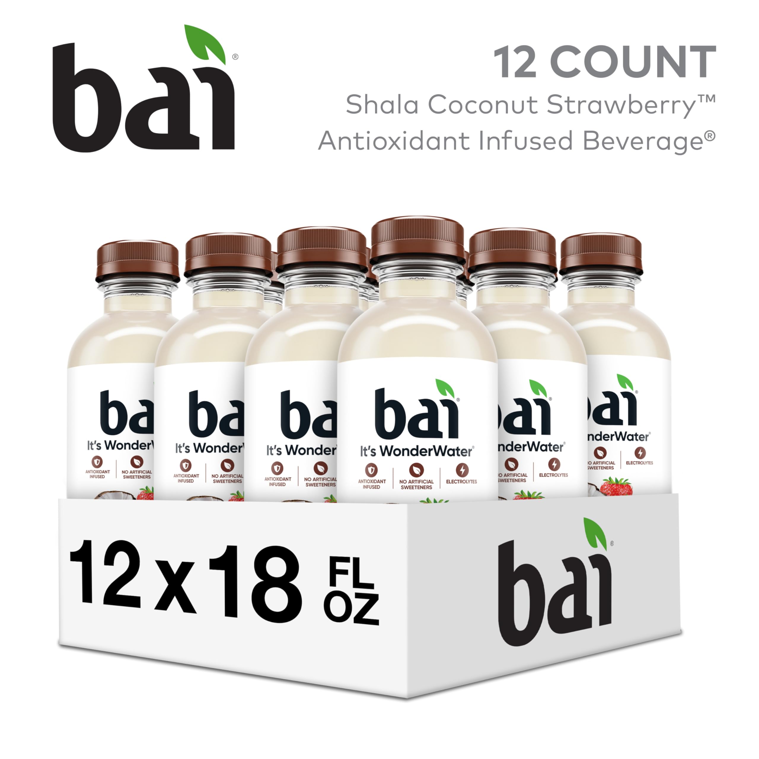 Bai detalle de etiqueta Shala Coconut Strawberry con información clara