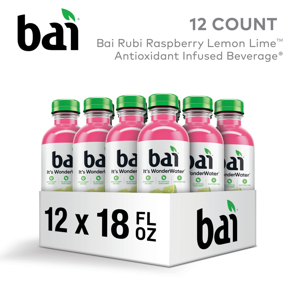 Bai primer plano de etiqueta que resalta antioxidantes y vitamina C