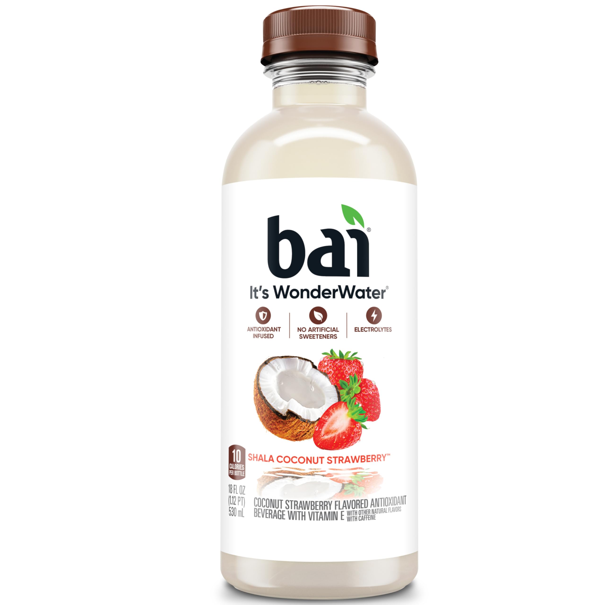 Bai ingredientes coco y fresa resaltando sabor natural