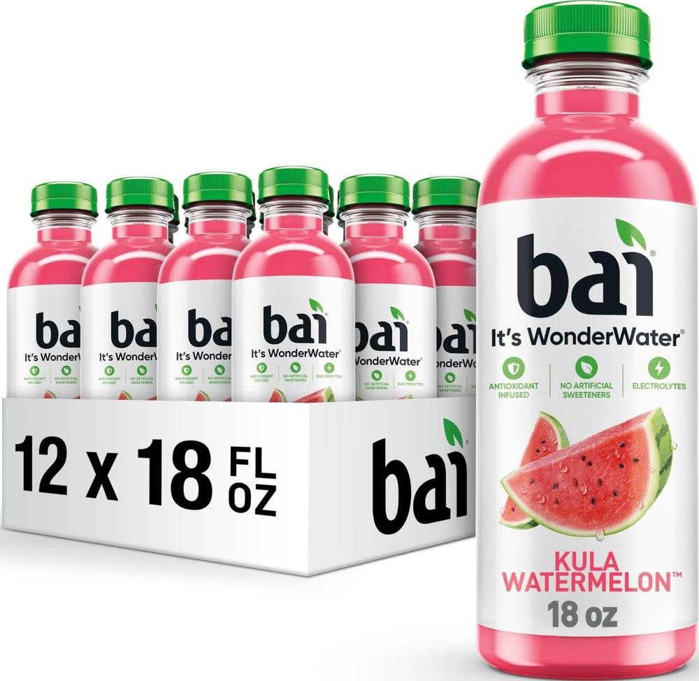 Bai botella frontal sabor Kula Watermelon mostrando diseño y color refrescante