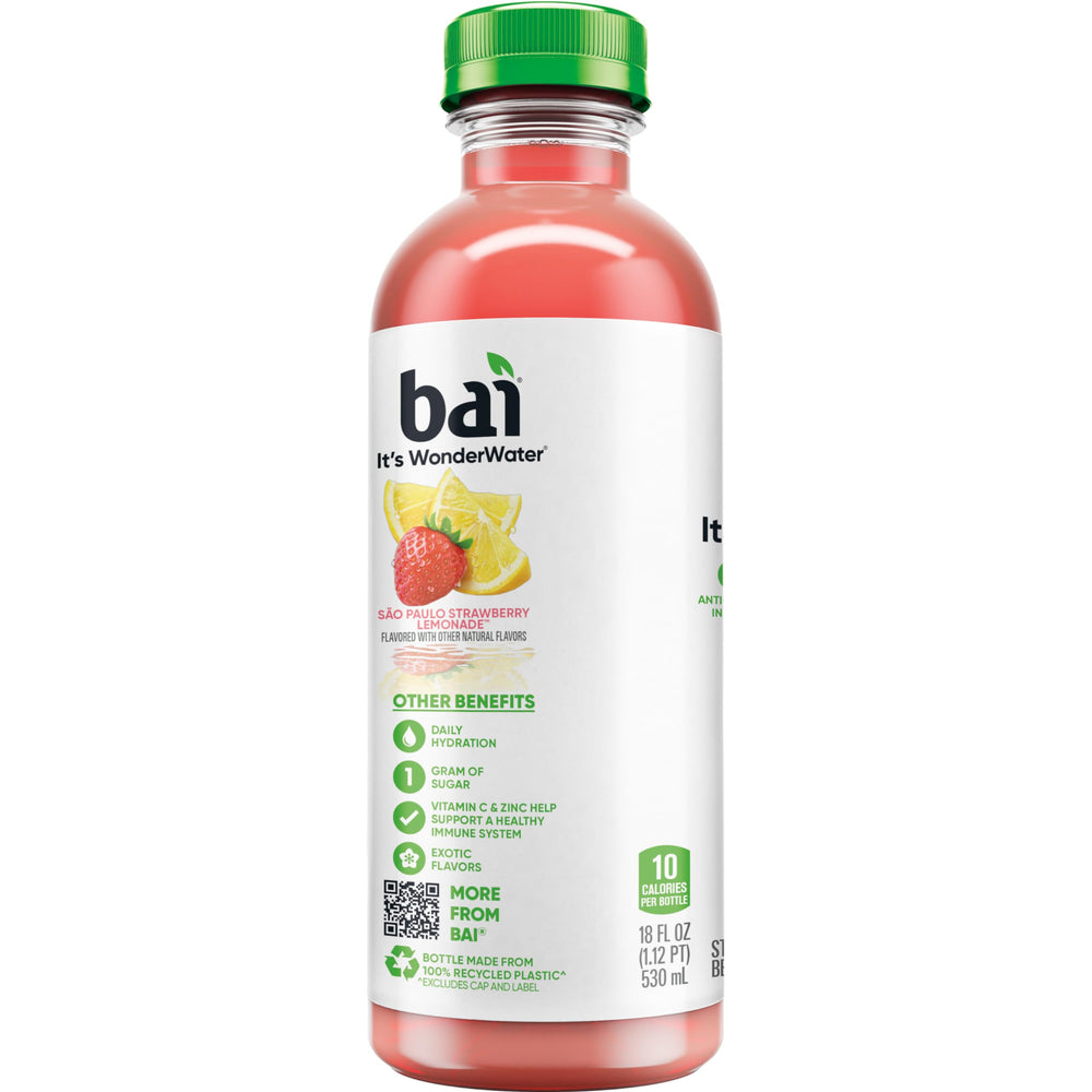 Bai bottle on picnic blanket conveying outdoor refreshment benefit