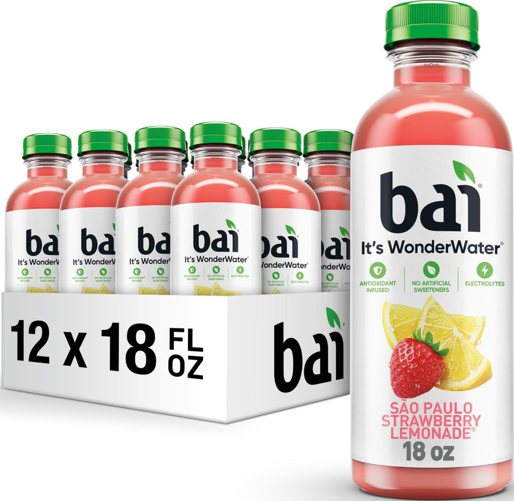 Bai front packaging showing São Paulo Strawberry Lemonade and low-calorie benefit