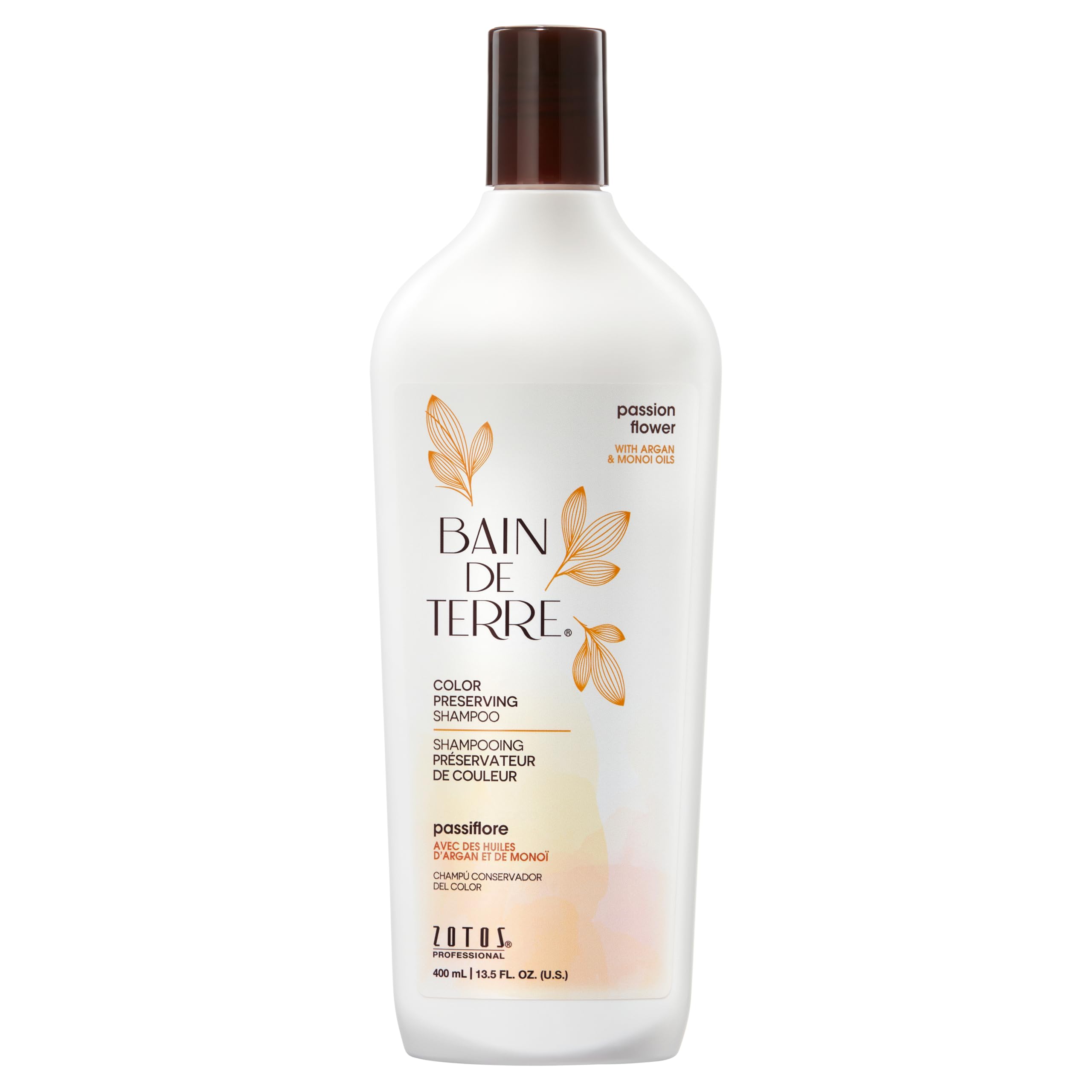 Bain de Terre envase frontal passion flower mostrando tamaño y etiqueta beneficios