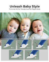 Baistom guide combs arranged to show included lengths for styling versatility benefit