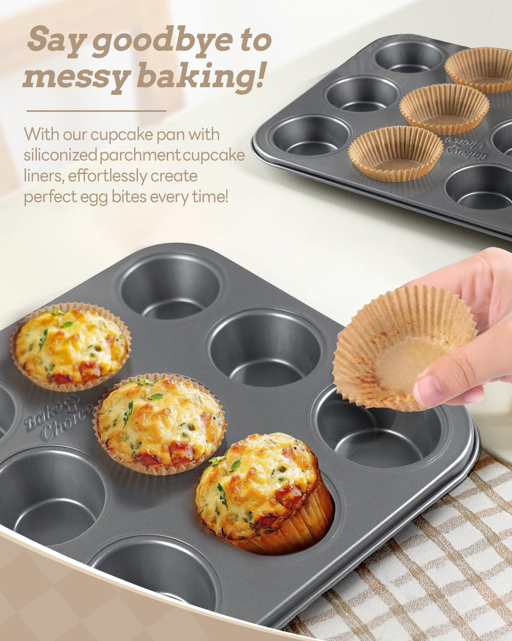 Bake Choice primer plano del revestimiento antiadherente que ayuda a desmoldar sin pegar