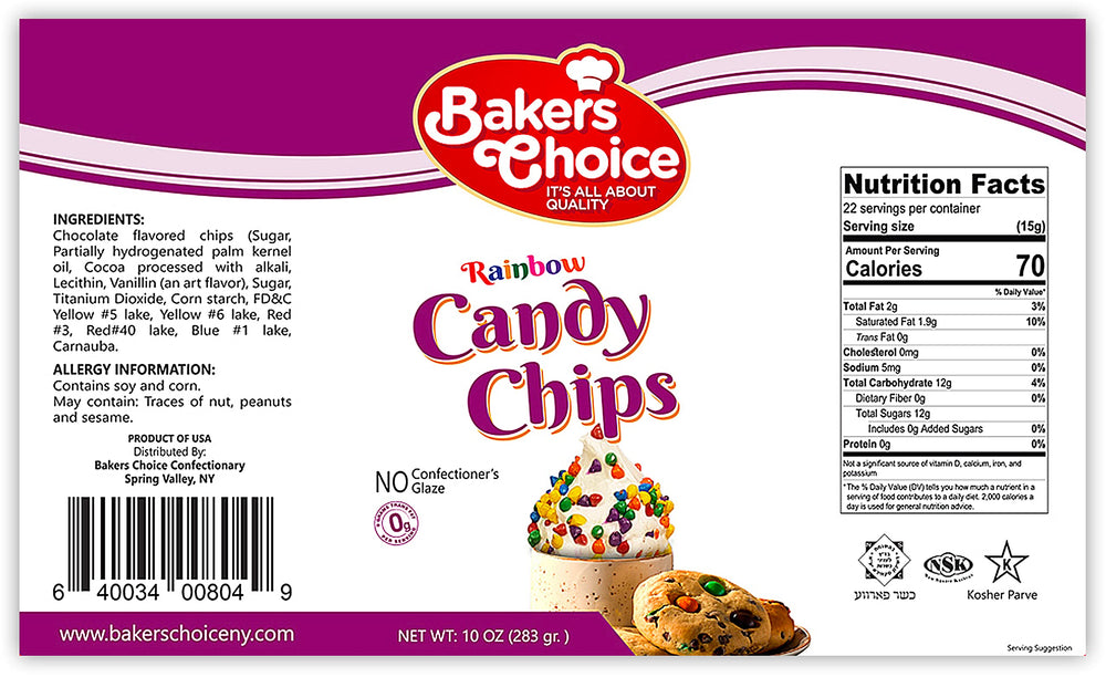 Baker's Choice primer plano de una gota mostrando interior chocolatoso