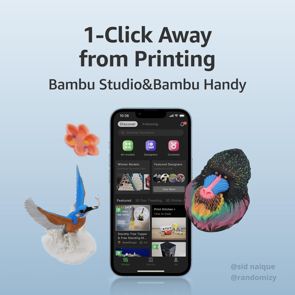 Bambu Lab A1 Mini embalada lista para envío, instalación simple