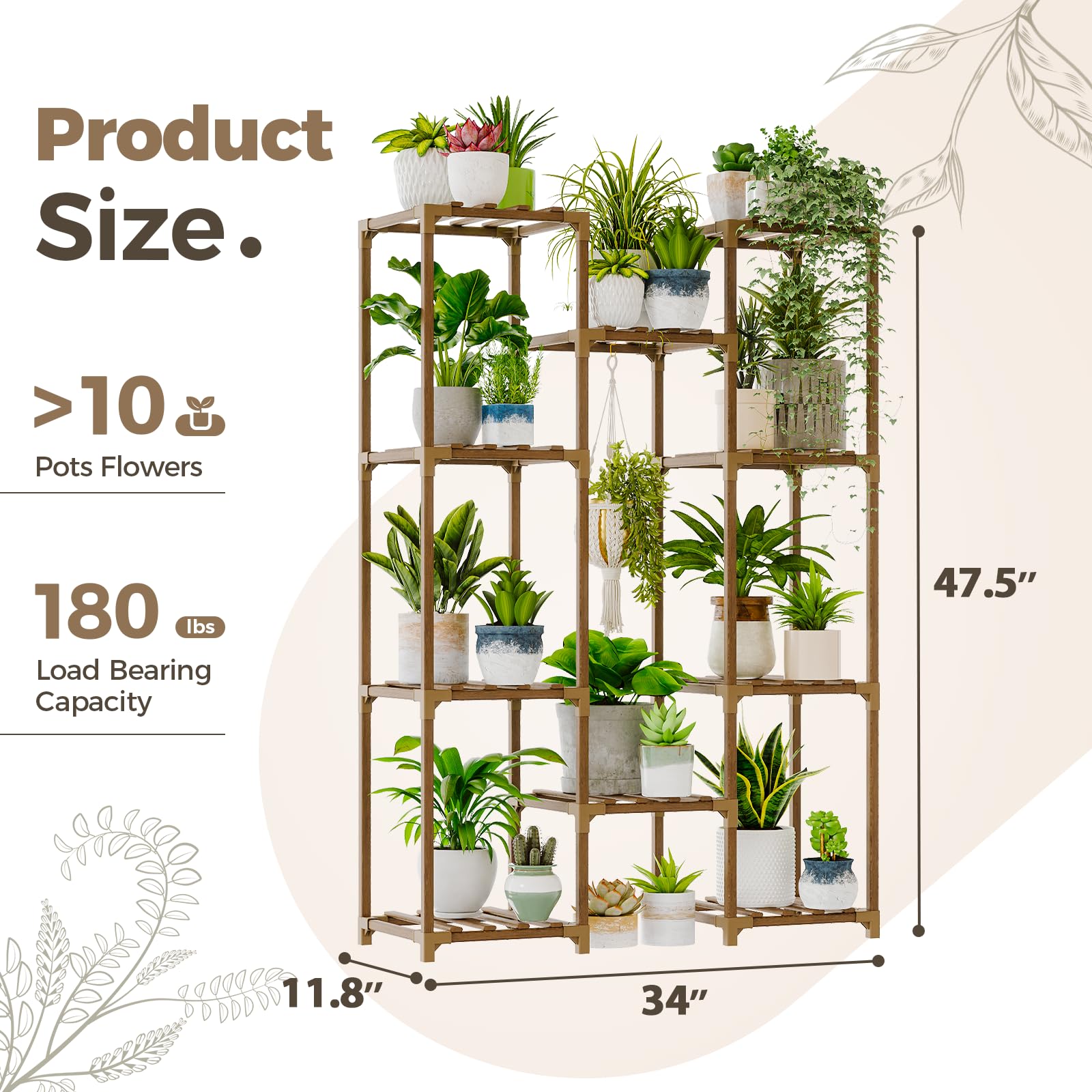 Bamworld plant stand next to chair showing height and scale for room planning benefit
