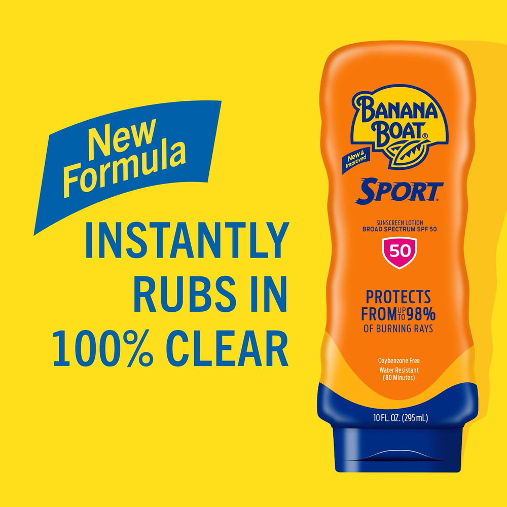 Banana Boat detalle de etiqueta con ingredientes y resistencia al agua para seguridad