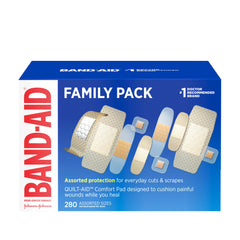 Band-Aid frente del empaque mostrando conteo y variedad útil