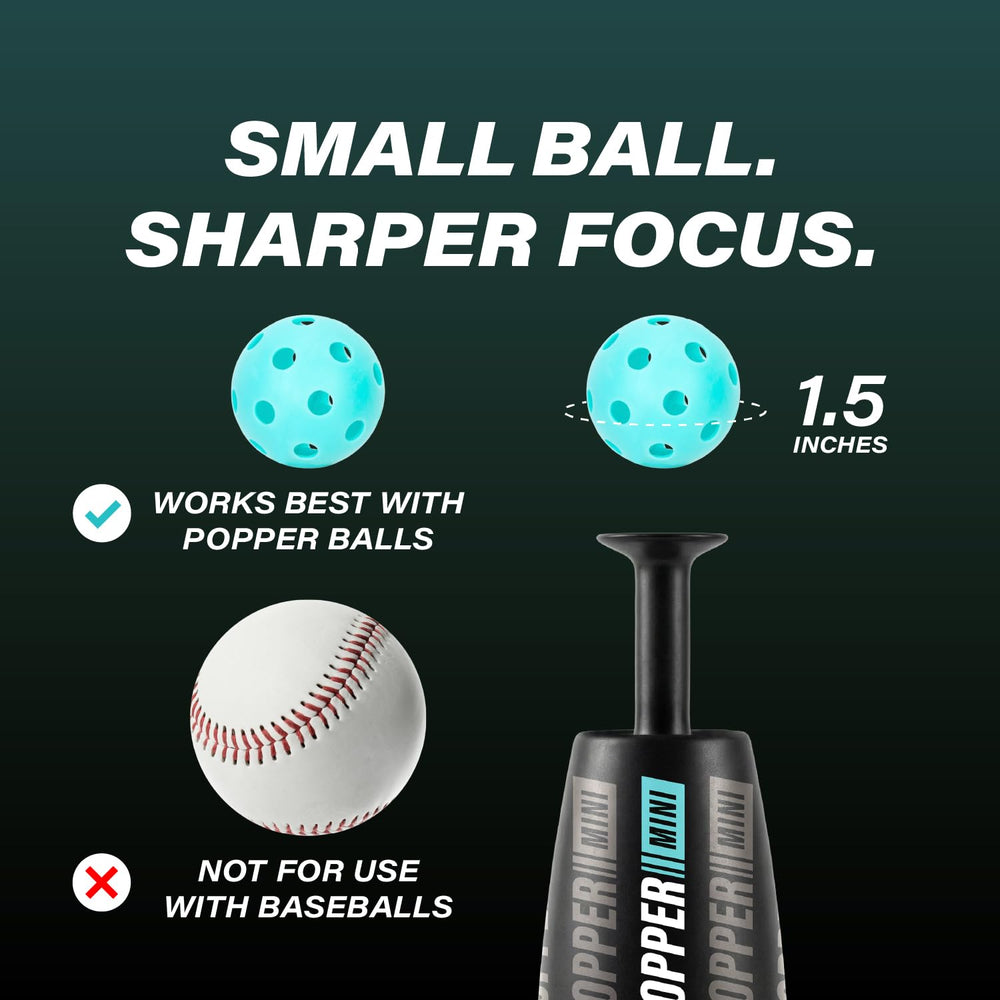 Bandit Sports Tee Popper Mini en uso con jugador practicando timing y swing