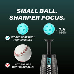 Bandit Sports Tee Popper Mini en uso con jugador practicando timing y swing