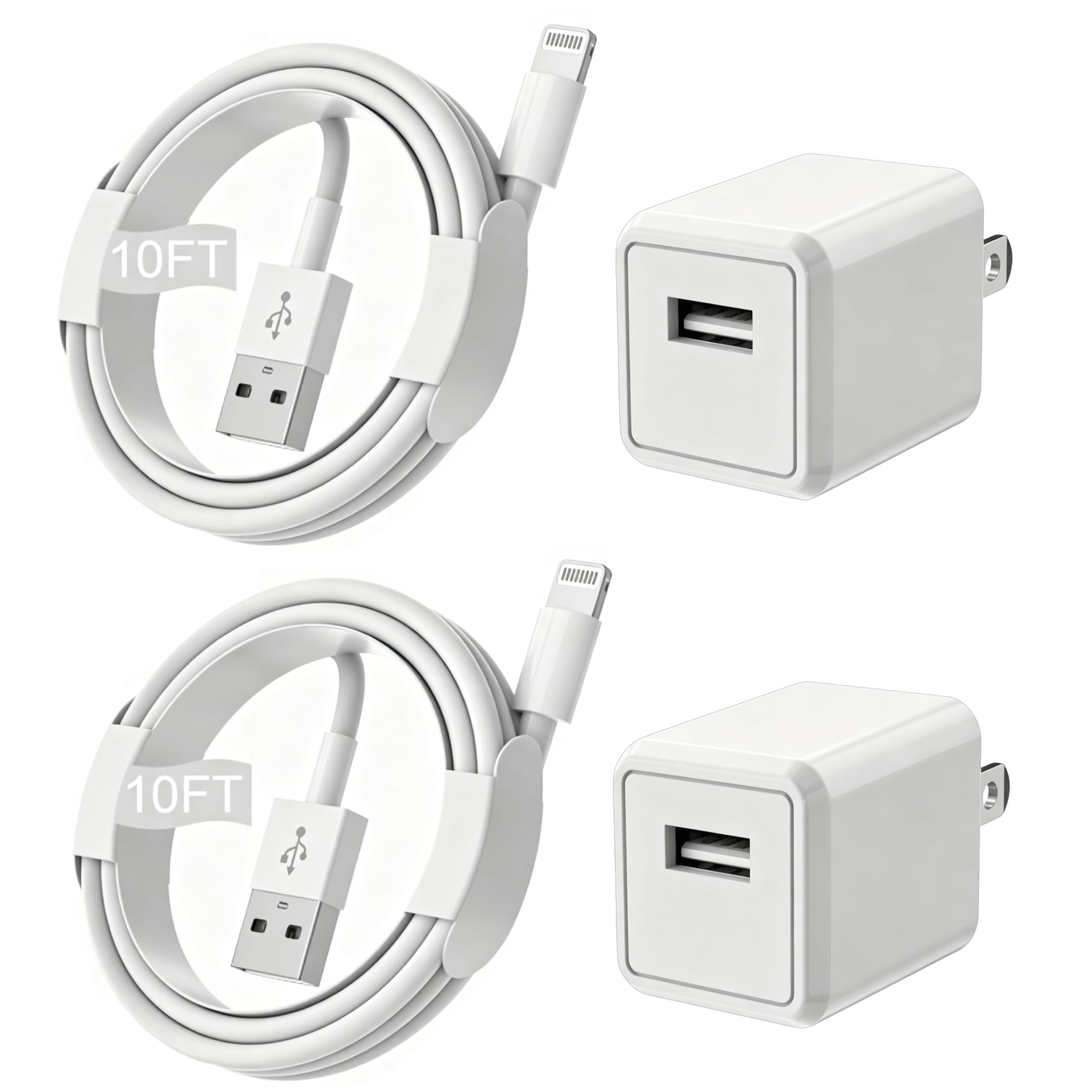 Banety pack frontal mostrando cables 10FT y adaptadores, alcance cómodo