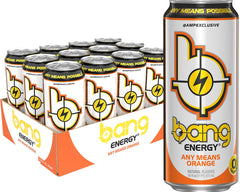 Bang Any Means Orange frontal de lata mostrando diseño y beneficio energizante