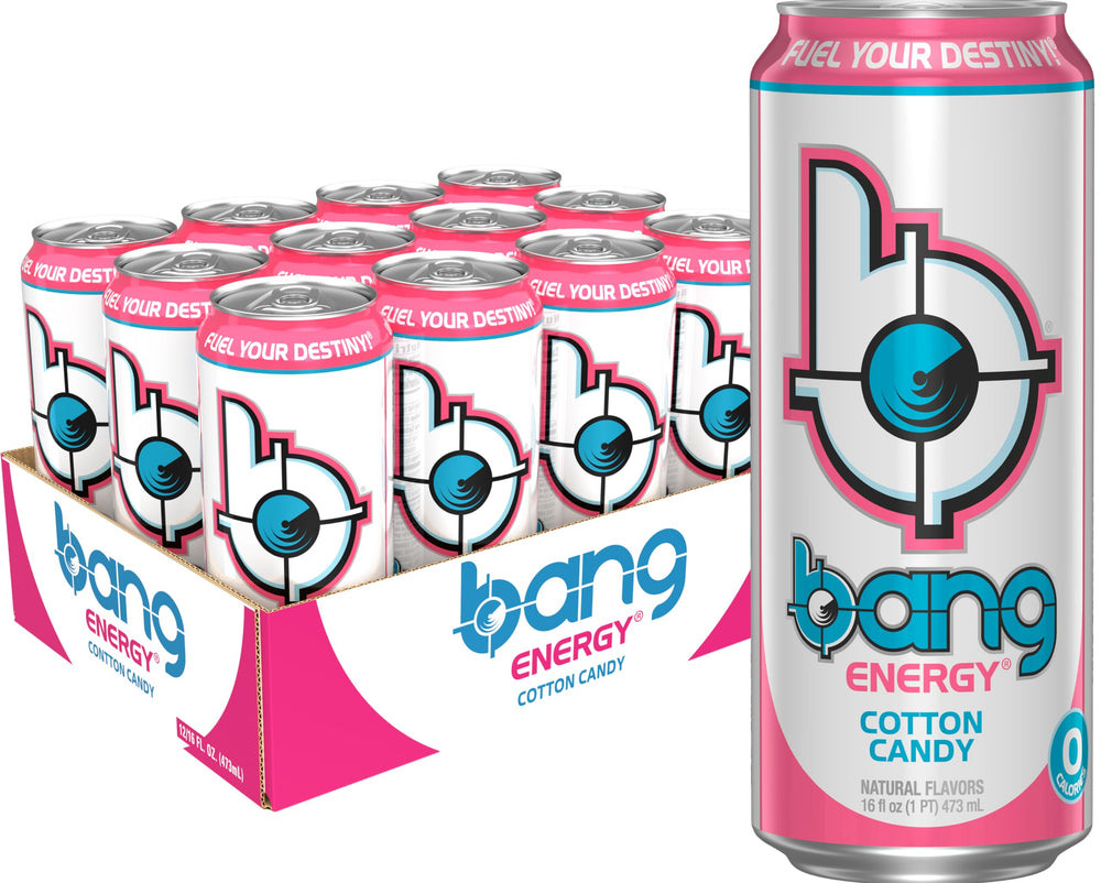 Bang Cotton Candy pack de varias latas ideal para almacenamiento y consumo continuo