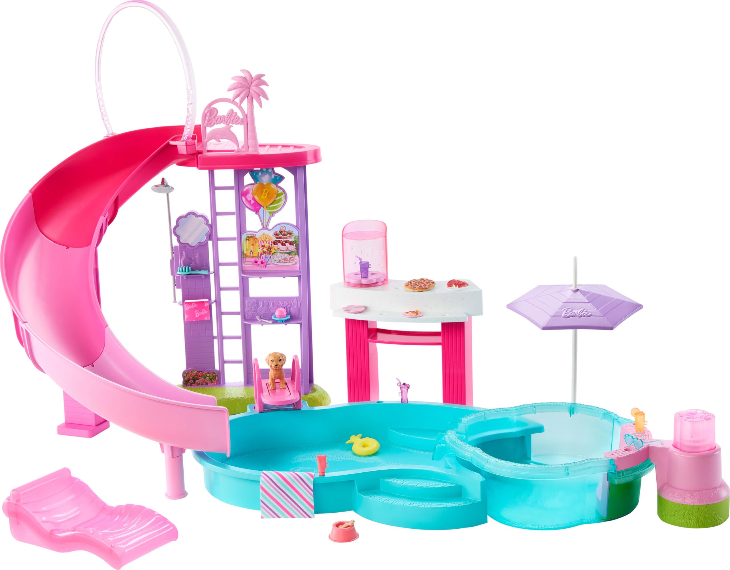 Barbie conjunto de accesorios con flotadores y mascota para más historias