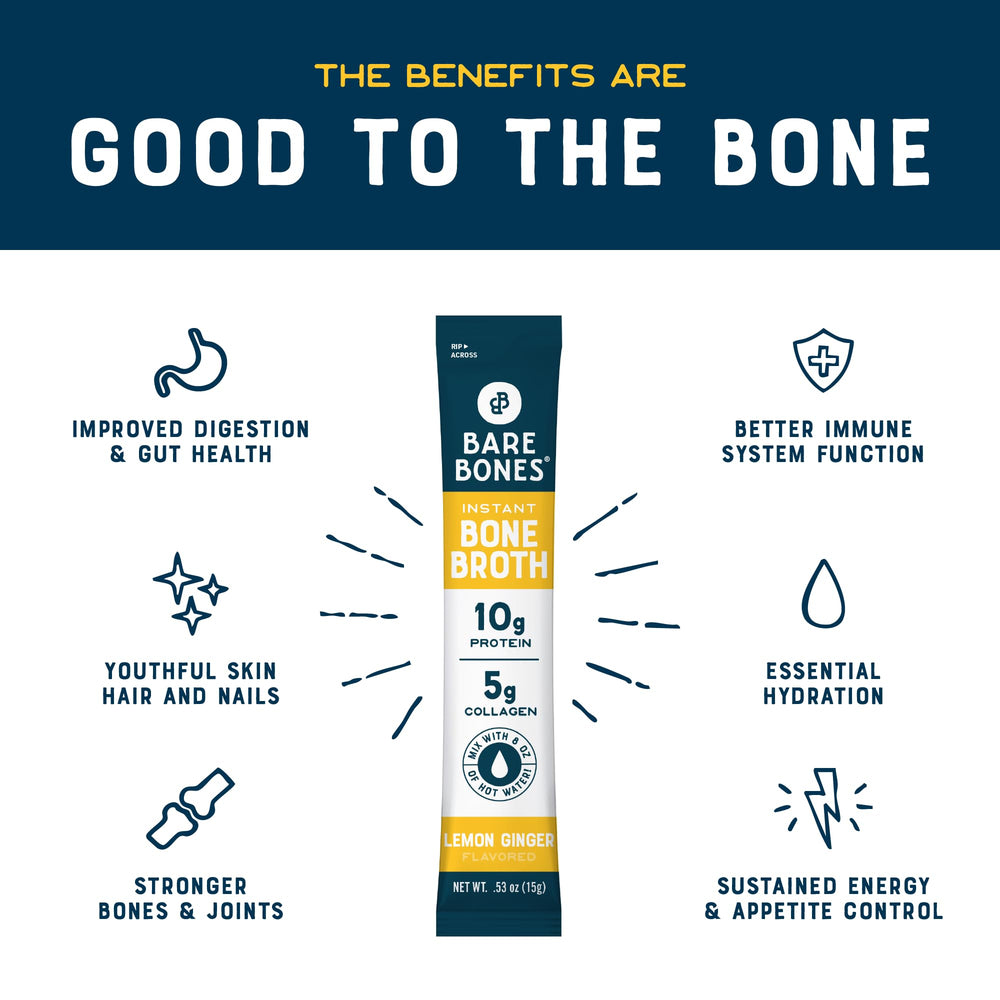 Bare Bones powder close-up texture showing real bone broth ingredients