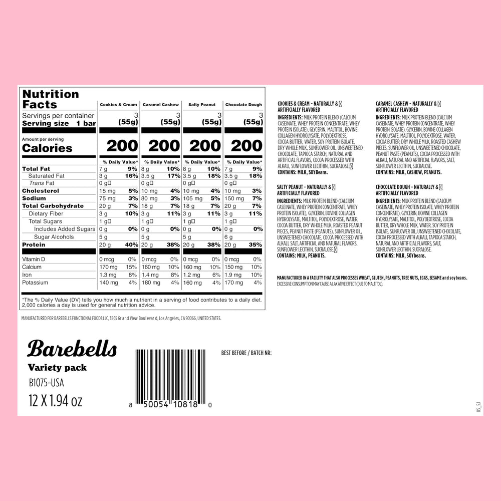 Barebells primer plano de textura de la cobertura y relleno, apetecible y suave