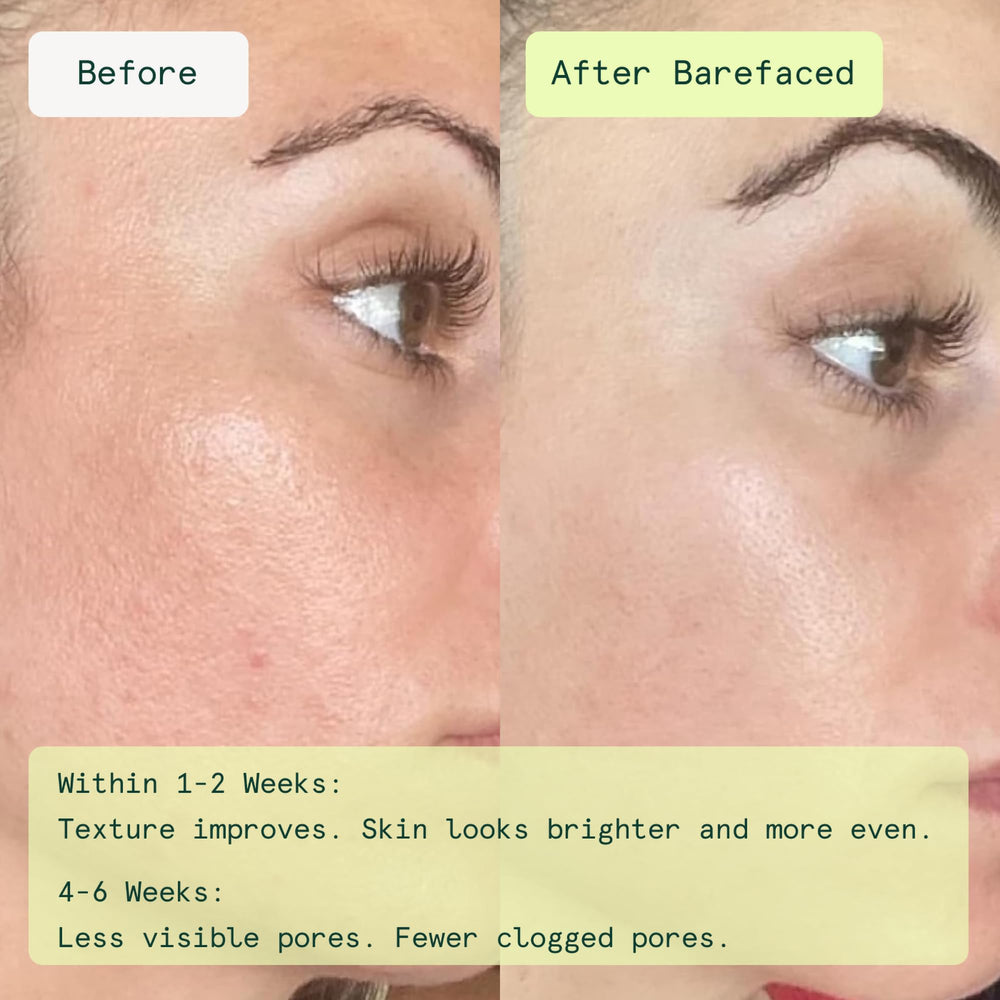 Barefaced primer plano de la textura doble de la almohadilla para exfoliar suavemente