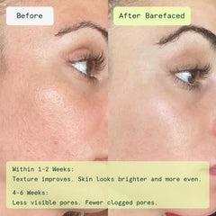 Barefaced primer plano de la textura doble de la almohadilla para exfoliar suavemente