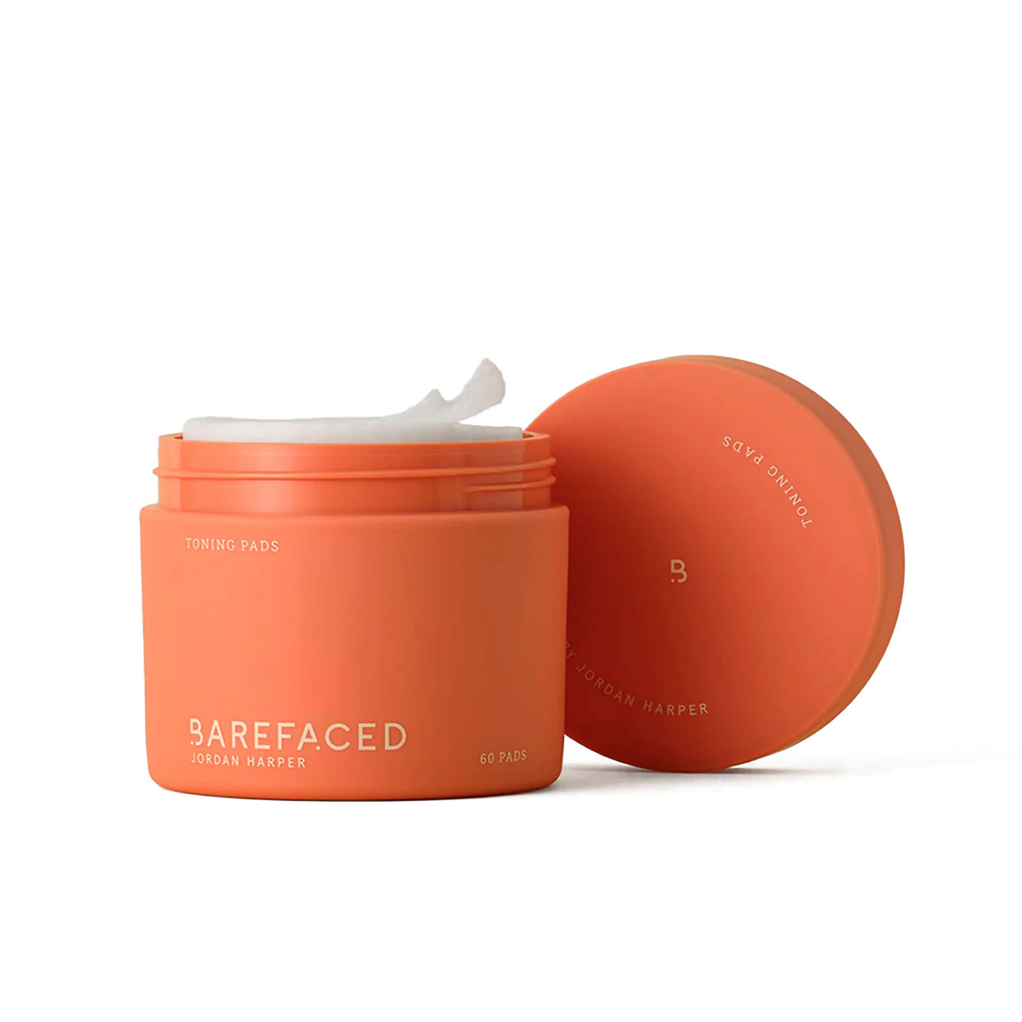 Barefaced empaque frontal mostrando 60 pads y beneficio de conveniencia diaria