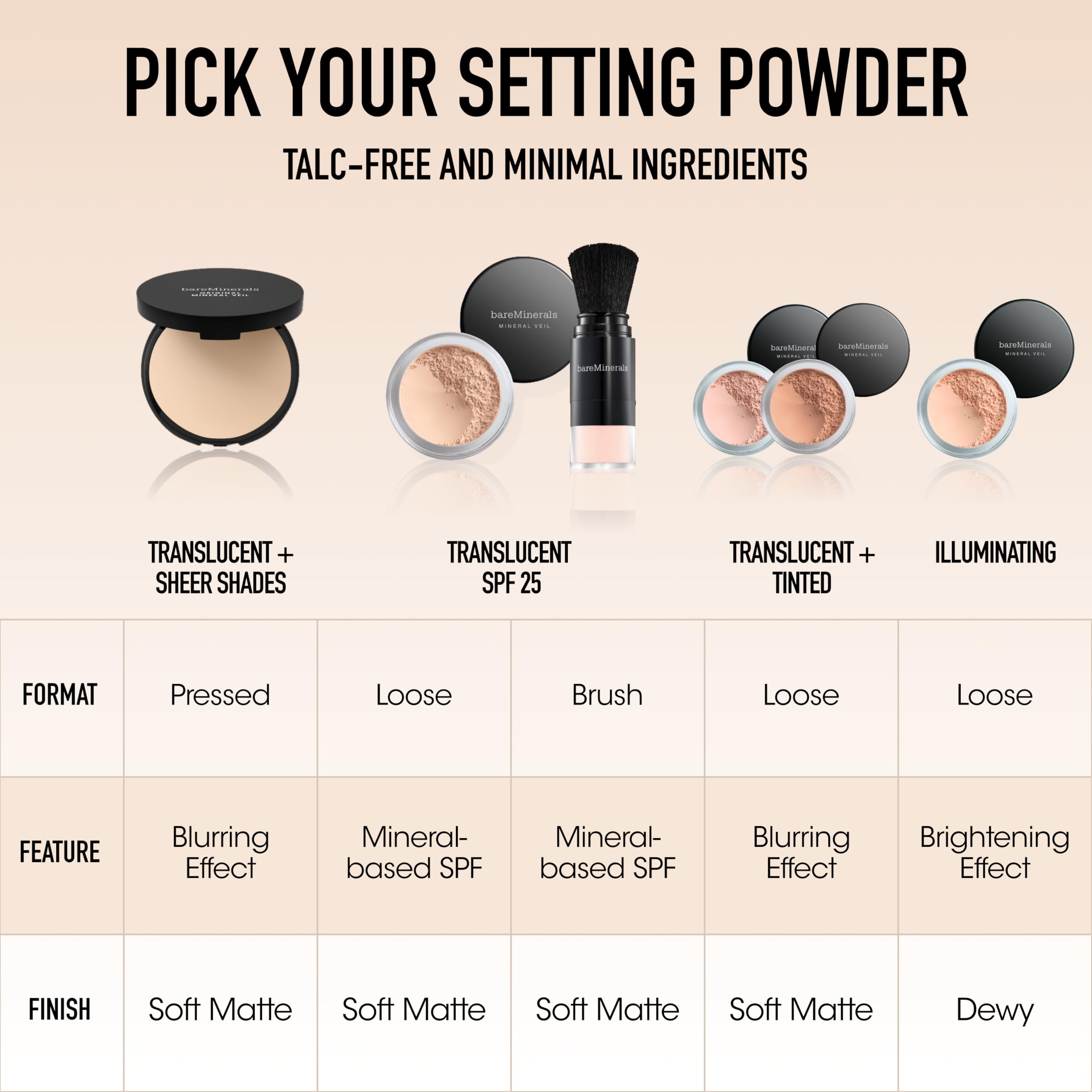 bareMinerals etiqueta con ingredientes y sello vegano visible