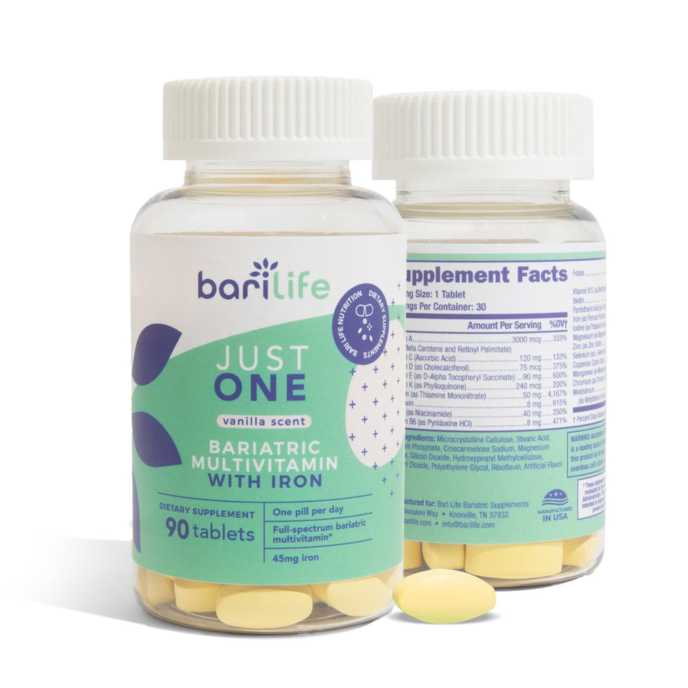 Bari Life tablet close-up highlighting smooth coating for easier swallowing
